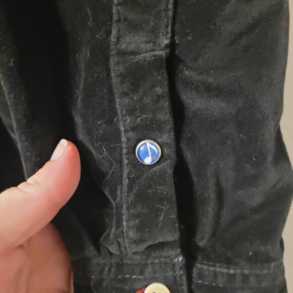 32 Bar Blues Shirt Mens Large Black Elbow Patches Velour Button Up Long Sleeve - Picture 4 of 9